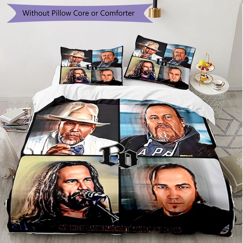 3pcs Duvet Cover Set (1*Duvet Cover + 2*Pillowcase, Without Core), Bohse Onkelz Print Soft All‑Season Bedding Set, Home Bedroom Decor Gift