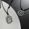 2023 Creative Swirl Pendant Necklace for Women Men Retro Simple Punk Metal Pendant Clavicle Chain Necklace Jewelry Accessory