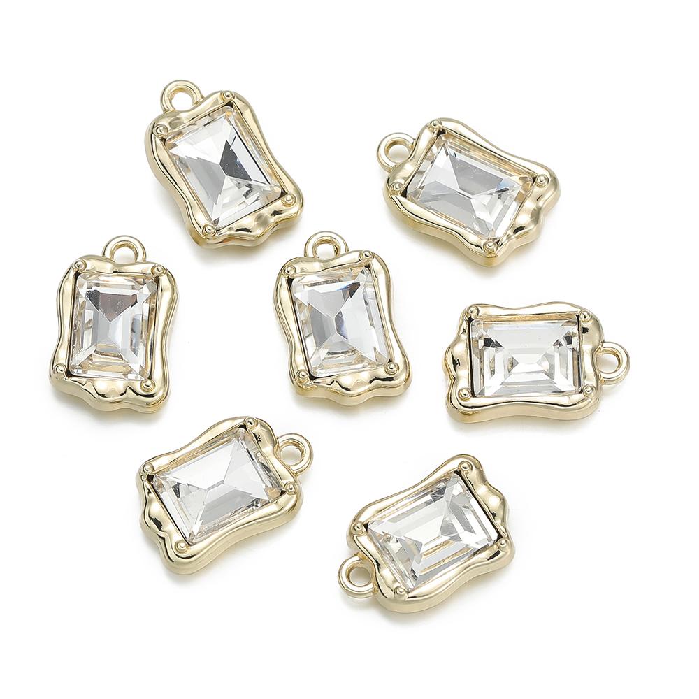 5Pcs/lot Trendy Metal Cubic Zircon Necklace Bracelet DIY Pendants Stone Jewelry Making Accessories Waterproof