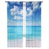 Beach Sea Blue Sky Nature Scenery Chiffon Sheer Curtains for Living Room Bedroom Decoration Window Voiles Tulle Drapes Curtain