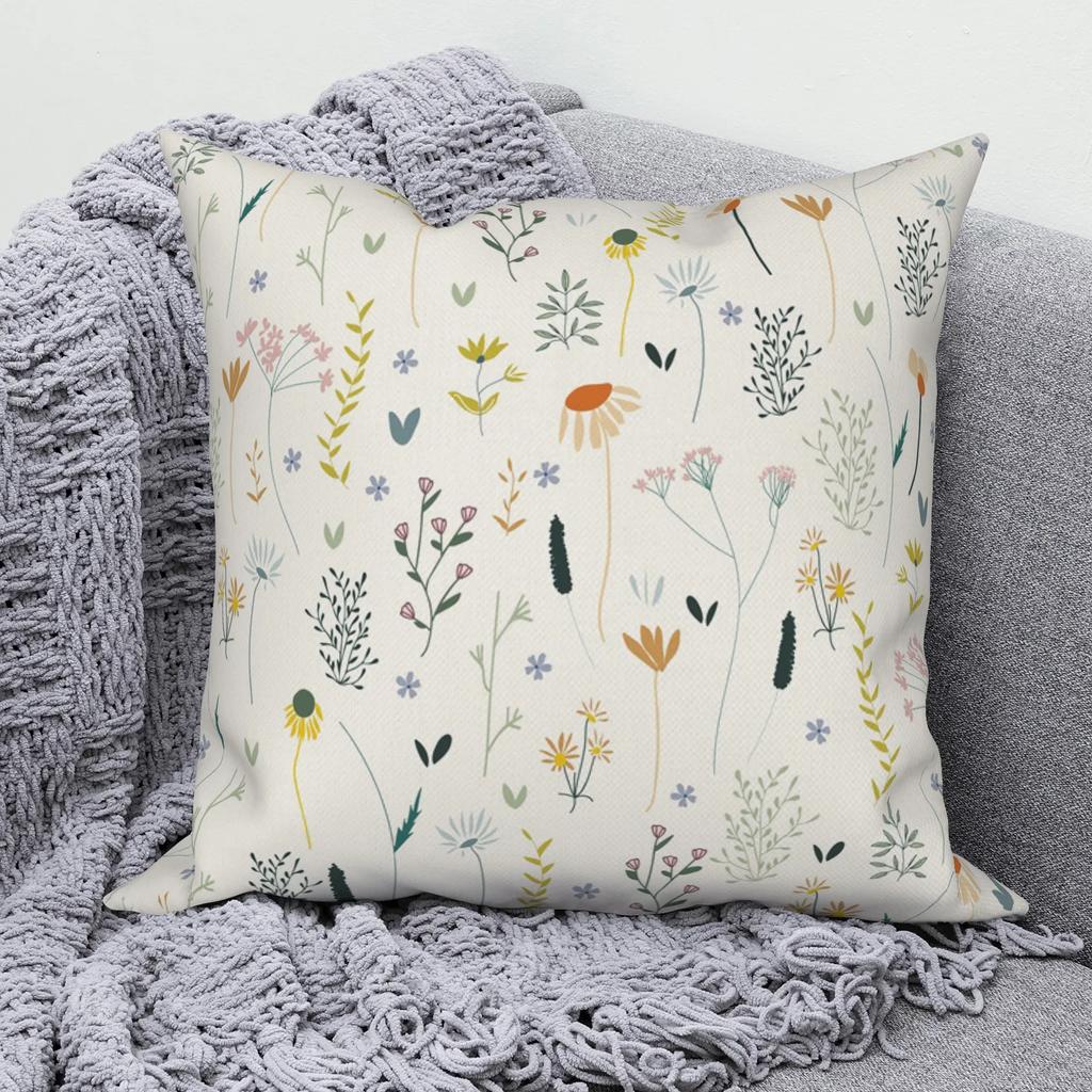 Tropical Flower Pattern Throw Pillow Cover With Short Plush Print For Living Room Sofa Decoration Cushion Cover Pillow Covers
