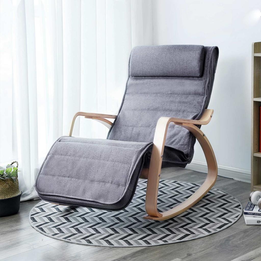 Songmics Rocking Chair - Living Room Chair. gray