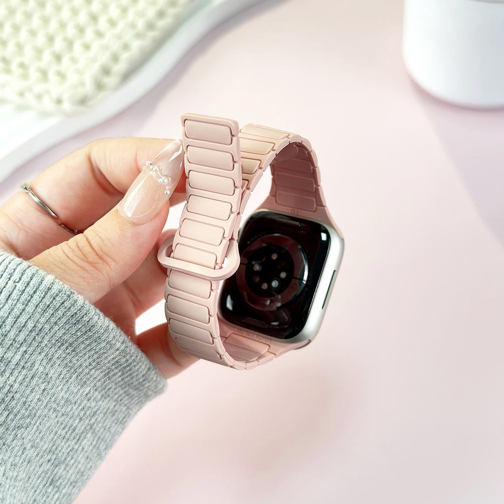 Magnetic Silicone Strap for Apple Watch Ultra 3 Band 49mm 46mm 42mm 45mm 44mm 40mm Bracelet Correa IWatch Series 11 10 9 8 7 SE