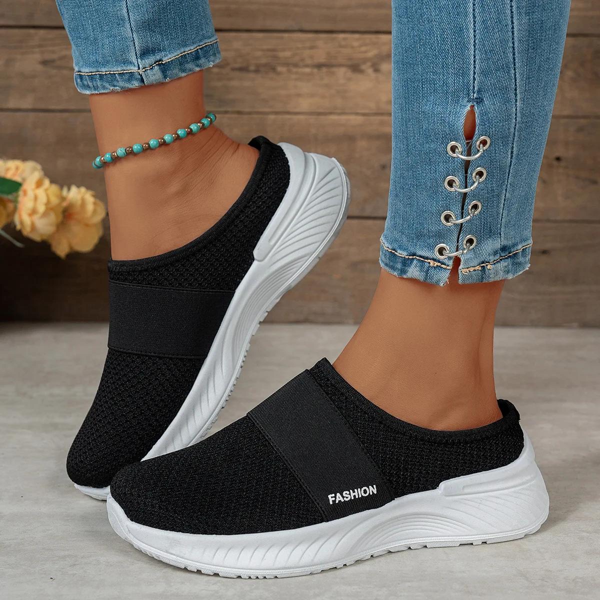 Women s Shoes Summer Baotou Half Slippers Fashion Casual Walking Shoes Comfort Breathable Sport Slippers for Women Zapatos Mujer 36