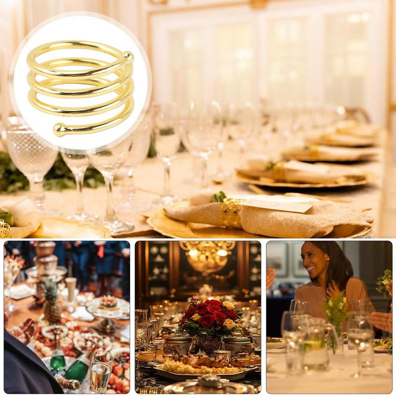 10PCS Metal Napkin Rings Modern Exquisite Napkins Holders For Easter Dinner Family Gatherings Wedding Banquets Table Decoration