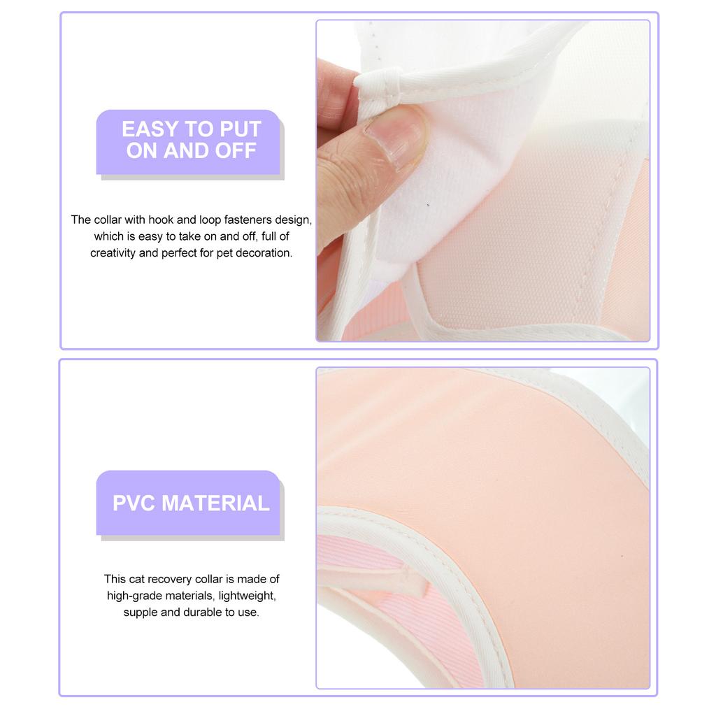 Cat Recovery Collar High-Grade Material Anti-Bite Anti-Scratch Surgical Site Protection Easy to Wear Pet Supply Gift