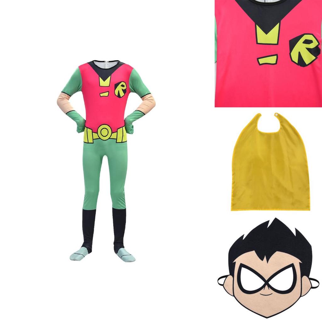 Anime Teen Titan Robin Costume For Boys Perfect Superhero Cosplay Jumpsuit**