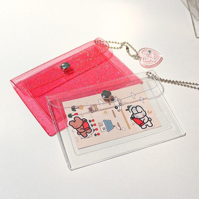 Transparent Waterproof Pvc Women Card Wallet Case Business Card Holder Men Credit Card Bag Id Card Mini Wallet Girls Coin Purse