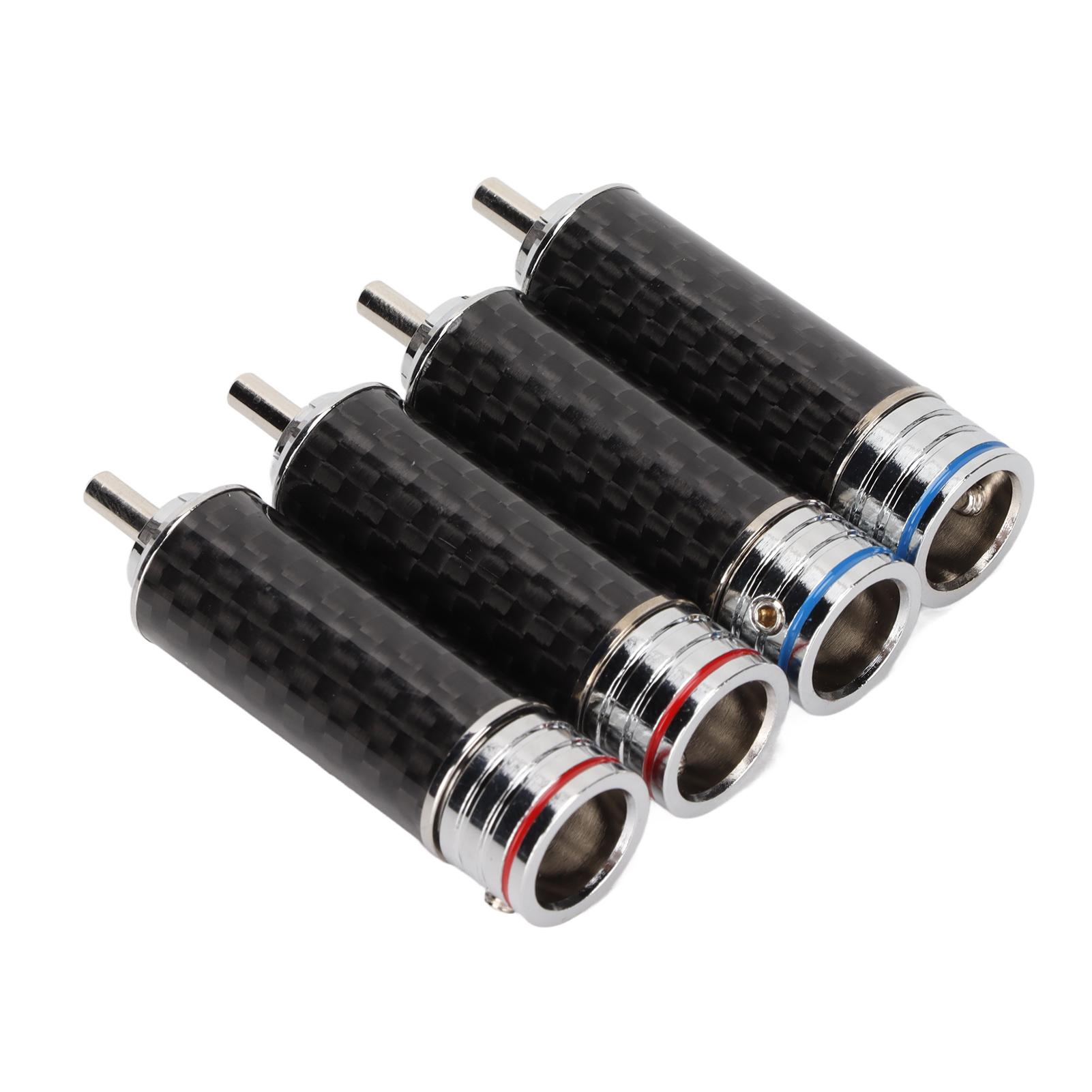 

4 шт. RCA звуковой штекер из углеродного волокна, хромированный, диаметр провода 8 мм, сварочный RCA-разъем для профессионалов