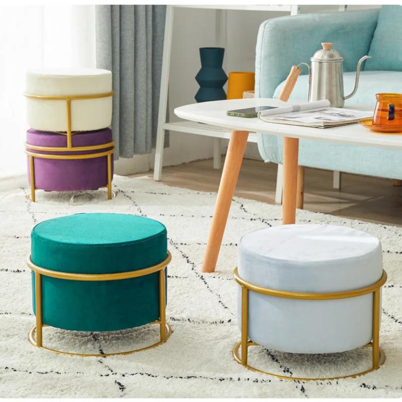 

Тканевый табурет для обуви Домашний декор Стул Мебель Табуреты Фланелевый стул Пуфик для гостиной Круглые табуреты Регулируемые по высоте стулья