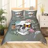 Gothic Sugar Skull Bone Bedding Set Skeleton Hand Comforter Cover Rose Leaves Romantic Flowers Home Textileextile Luxury Gift