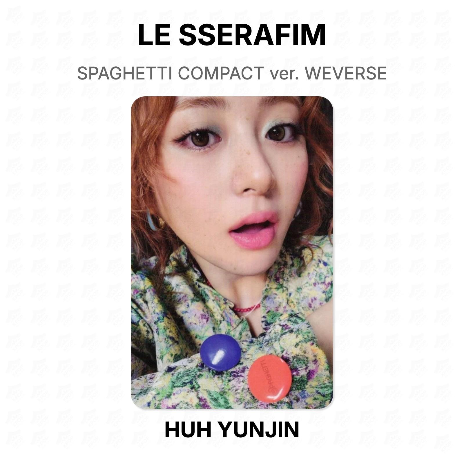 LE SSERAFIM SPAGHETTI COMPACT ver. WEVERSE Official Photocard HUH YUNJIN