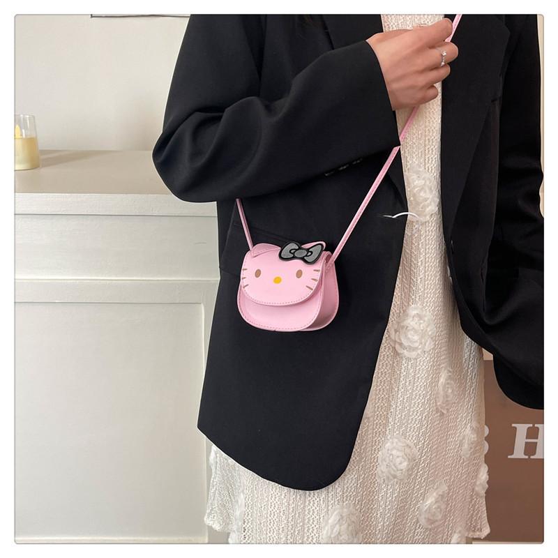 Hello Kitty Mini Bag for Girls Cute Cartoon Cat Shoulder Crossbody Bag Small Square Coin Purse KTB