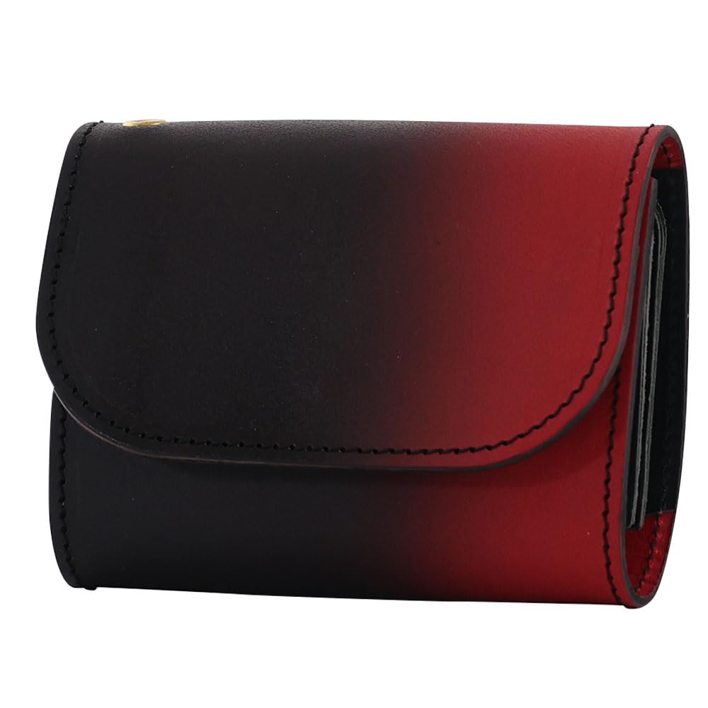 

Mini genuine gradation fold small for women and men [COTOCUL] wallet, leather, dyeing, won t bills, bi-fold, wallet, (red lacquer)