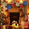 2pcs Christmas Glitter Poinsettia Flowers Xmas Tree Ornaments Home Decorations