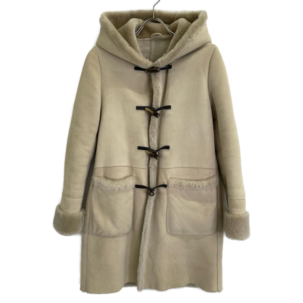 EMMETI 52-158-36-080001 ALISHA/Alisha Lamb Leather Mouton Hooded Duffle Coat 40 Light beigeUsed