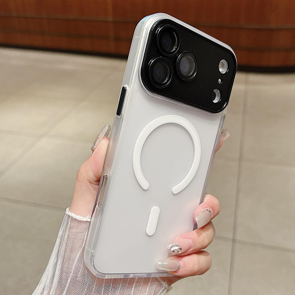 KEYSION Luxury Matte Translucent Magnetic Case for MagSafe for iPhone 17 Pro Max Wireless Charging Shockproof Armor Phone Cover