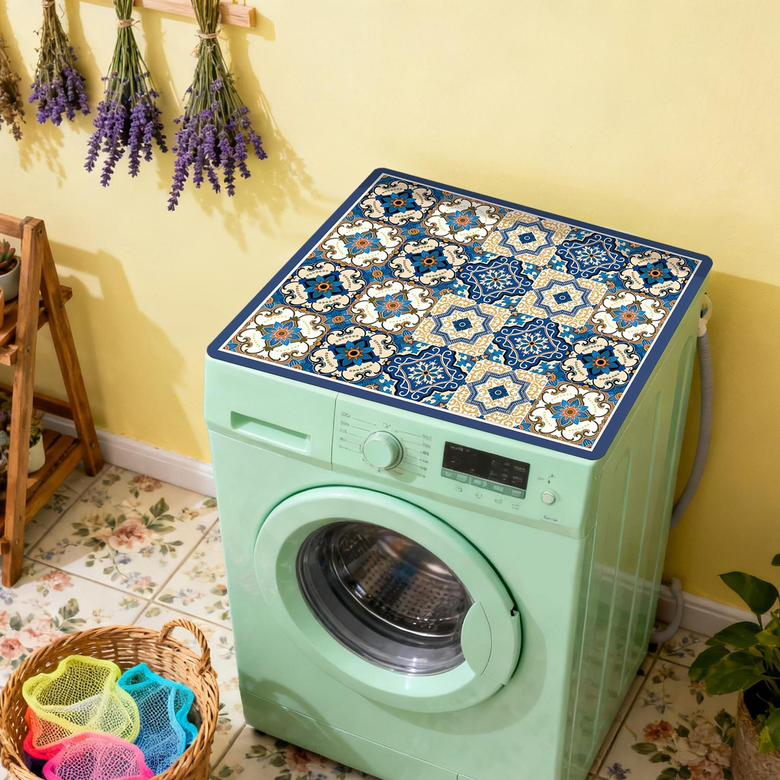 

Anti-dust Mat for Washing Machines, Non-slip, Lightweight And Versatile, Usable As A Collection Tray Blue Grids