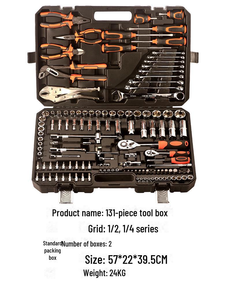 150-Piece Multi-Function Auto and Motorcycle Repair Tool Set with Socket Wrench Sleeve