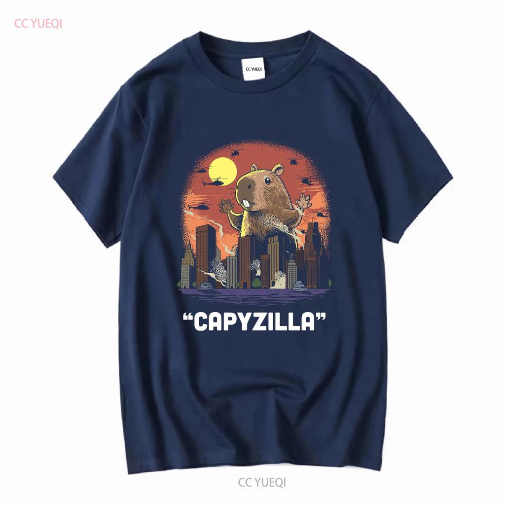 Funny Capybara T Shirt For Women Capyzilla Monster Her RodenT Mens Cappy Bara long or short sleeves vintage Washed Stretched