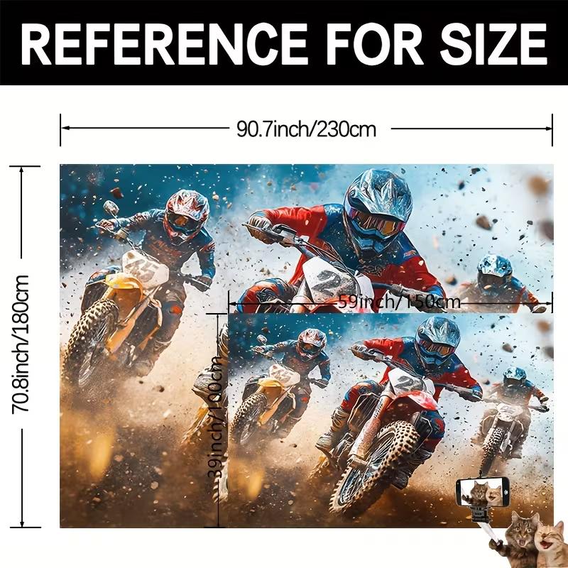 Arazzo Corsa Motocross 2D, Sfondo Pilota Motocross Estremo