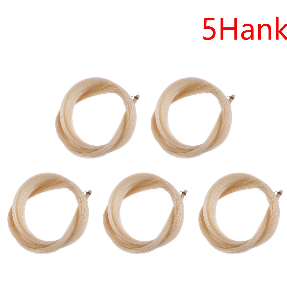 5-20Hank Violin Bow Horse Hair Universal Violin Bow Horsehair Yellow+White Musical Stringed Instruments Violin Parts Accessories