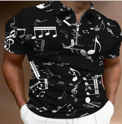 Tribal Wolf Print Short Sleeve Polo Shirt, Stylish Casual Fashion Top