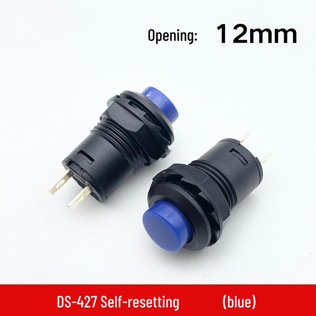 DS-428/427 12mm Round Button Switch: Self-locking, Non-locking, Self-resetting Momentary Power Switch