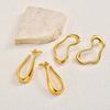 Vnox Stainless Steel Gold Color U-shaped Earrings Jewelry, Irregular Hollow Stud Earrings for Women Exquisite Jewelry Party Gift