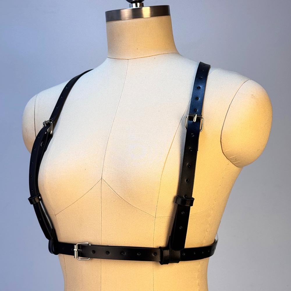 Women Fashion Sexy Pu Leather Waist Belt Punk Gothic Body Bondage Chest Harness Belt Party Tourism Clothing Accessories