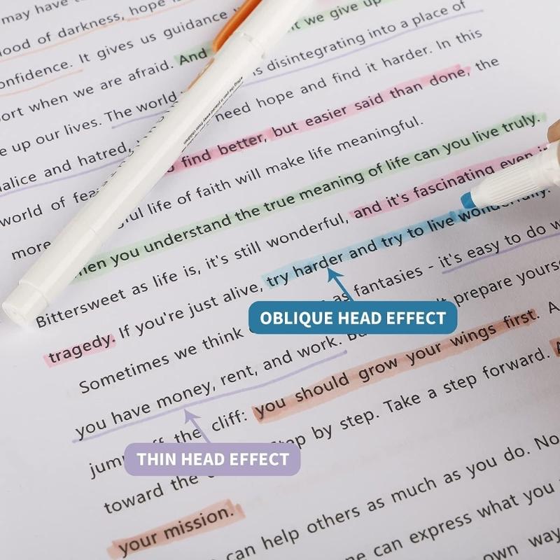 15/25Pcs Double End Highlighter Quick Drying Double Tip  Highlighter Pen for Scrapbooking Calendar Journal Card Making