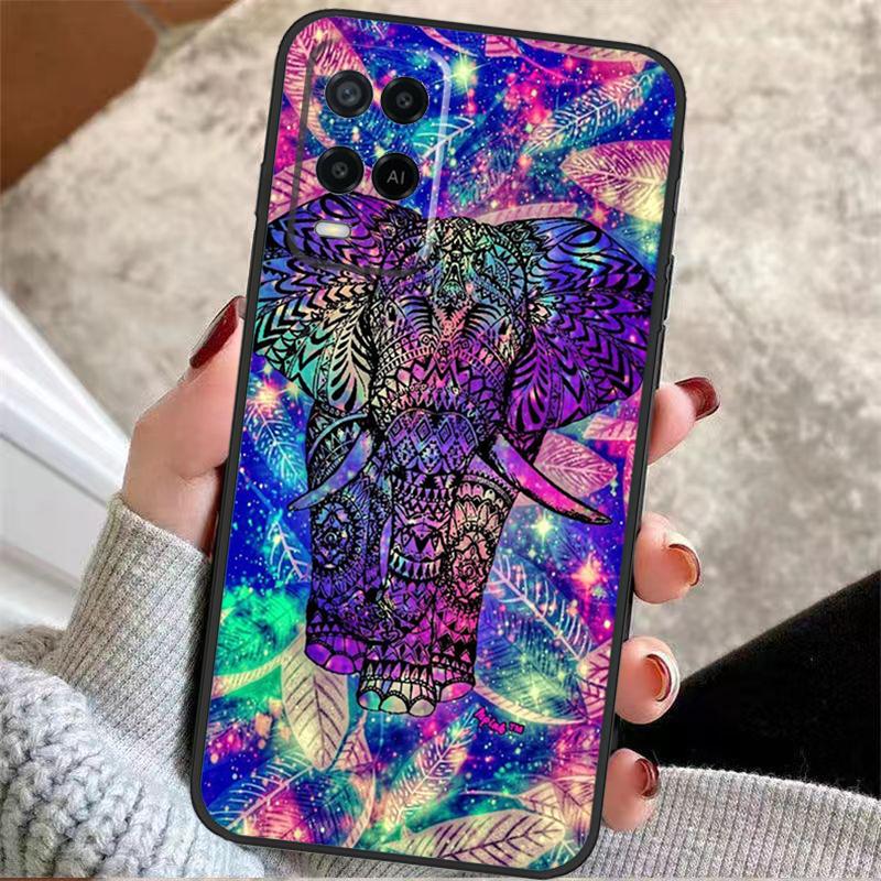 Elephant Mandala Aztec Case For Oppo A40 A16 A76 A96 A60 A98 A58 A78 A18 A38 A80 A77 A57 A17 A74 A54 A94 A15 A5 Pro