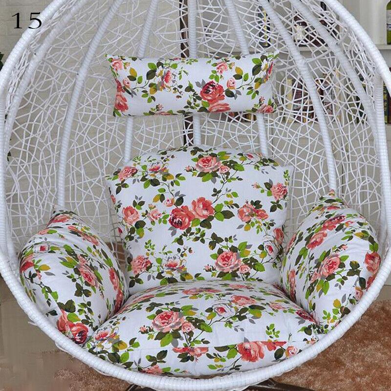 Hanging Swing Egg Chair Cushion Cover Patio Large Round Papasan Pad Detachable Garden Lounger Cushion Cover  (No Filling)