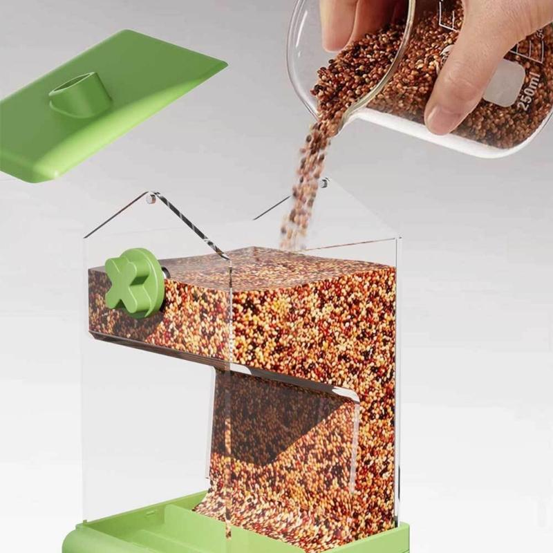 Automatic Bird Feeders Screw On Cage for Indoor Bird Feeders Transparent Visiable Large Capacity Bird Feeding Tool