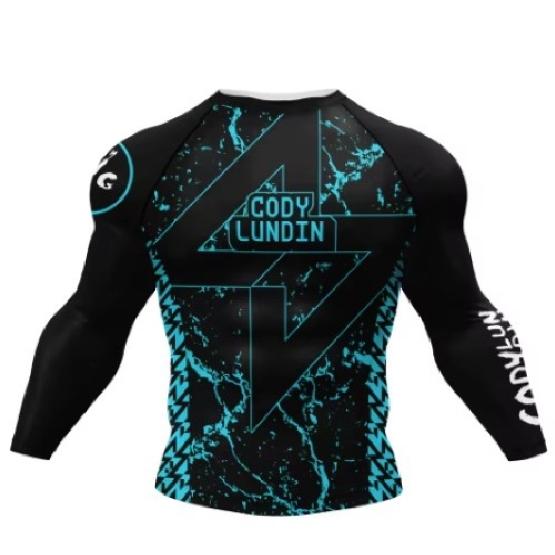 Muay Thai Kickboxing Boxing MMA UFC Shirt Slim Athletic Fit Long Sleeve Turtle Neck Gym Unisex Men Women Fitness Workout Quick Dry Print Training Tee