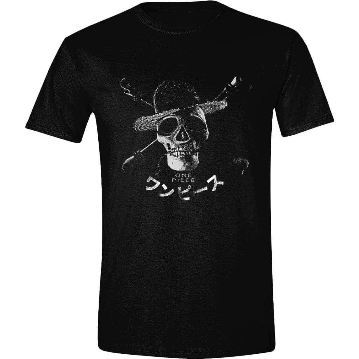 

One Piece - Greyscale Skull T-Shirt S Black L