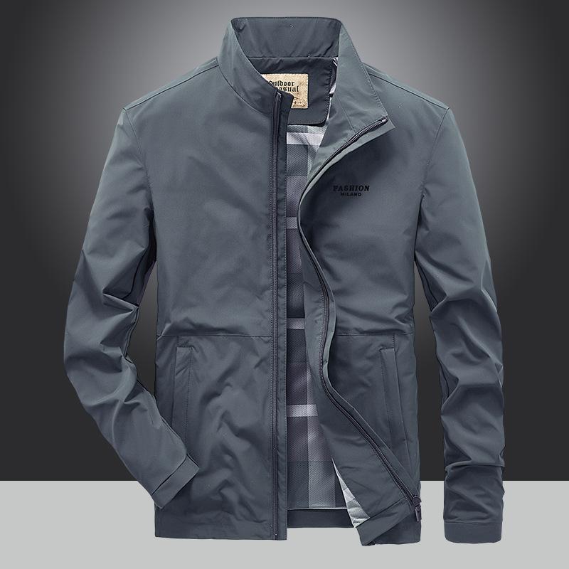 

New Men s Jackets Men s Spring and Autumn Men s Loose Casual Youth Stand-up Neck Jacket Men s Clothes L