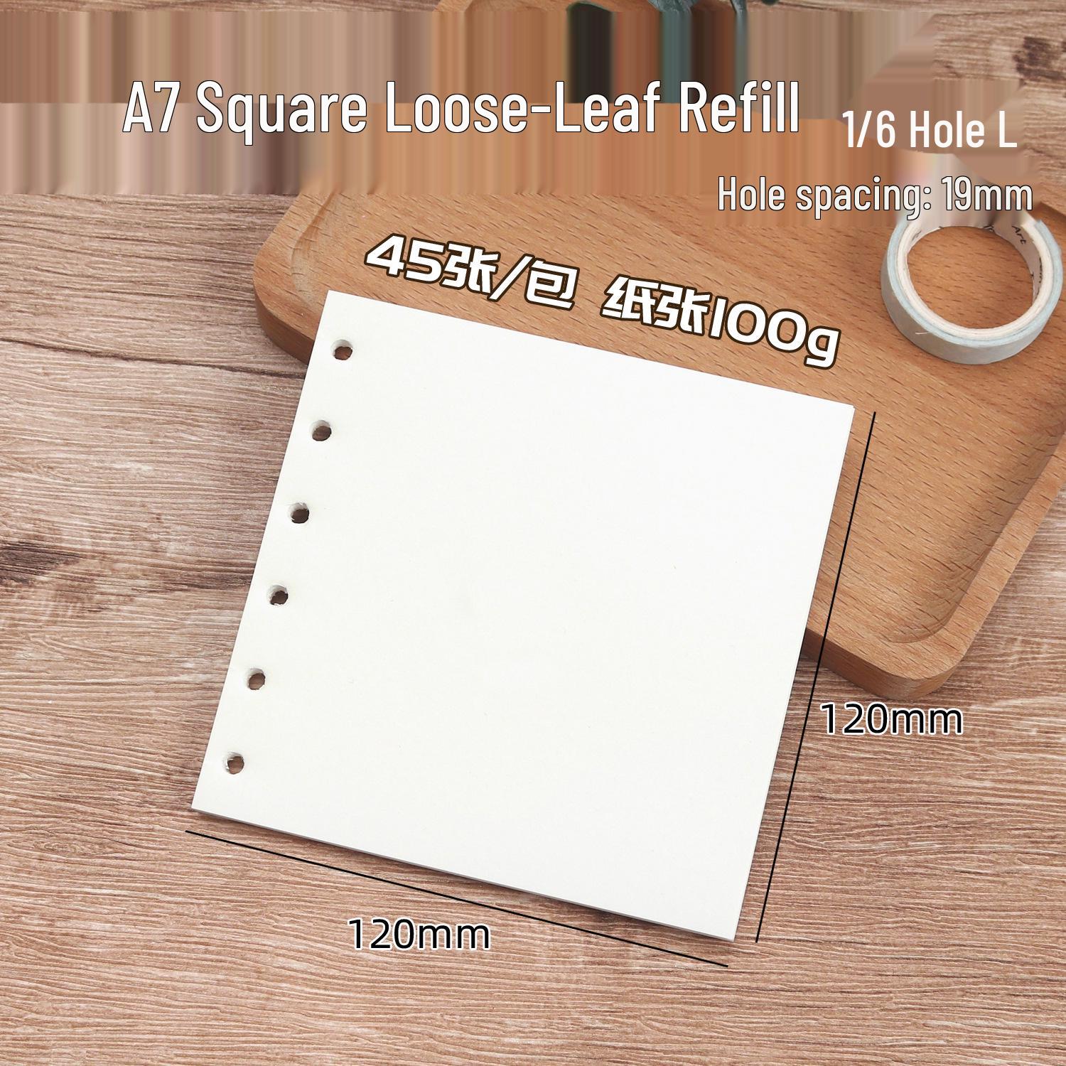 A7 Thickened Square Grid 6-Hole Planner Refill Pages