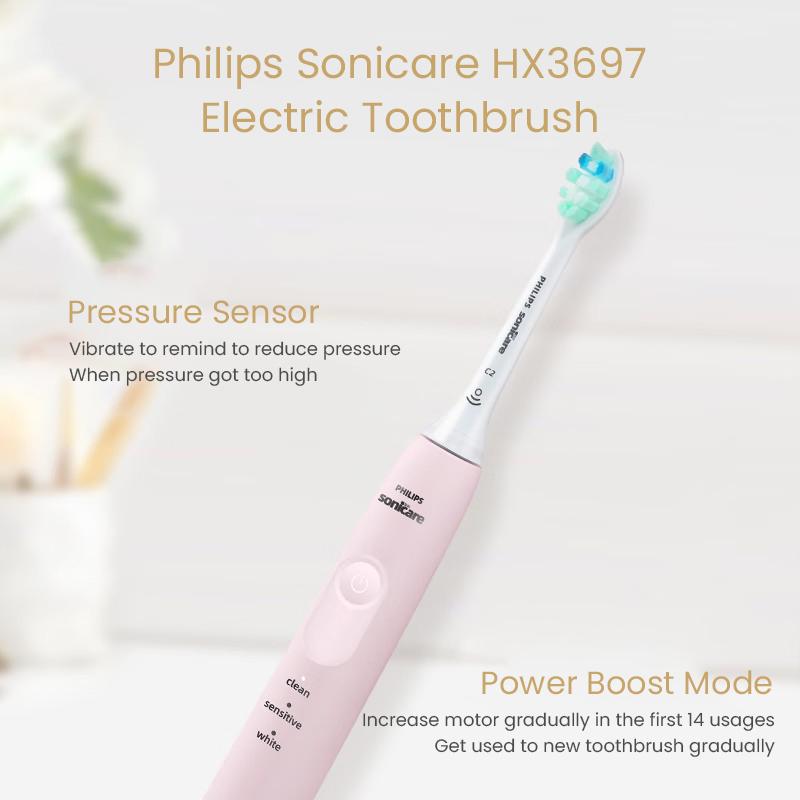Philips HX3697 Electric Toothbrush Adult Health Gingival Protection Series Variable Pressure Sensing Belt UV Sterilization Toothbrush Box with 3 Modes