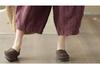 Damen Haremshose aus Baumwolle und Leinen mit elastischem Bund - Retro Patchwork, Lockerer Schnitt, Fließender Laternenstil für den Sommer