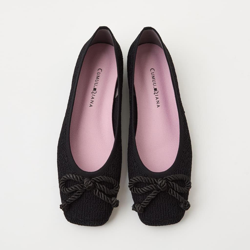 cumuu low heel flat 123405100013 [Diana] shoes, black, 24.5cm,