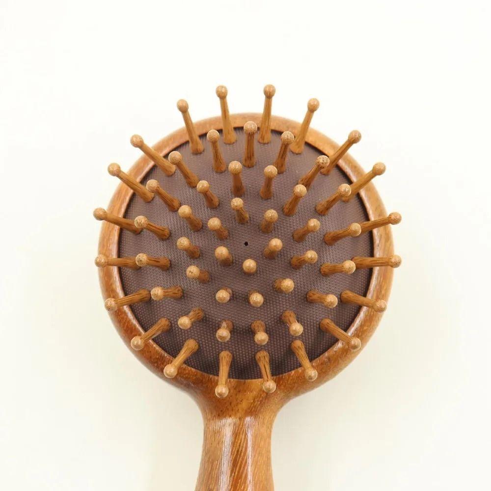 Double-Sided Head Massage Comb Comfortable Handle Wooden Meridian Hair Comb  Scalp Care