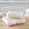 15 Compartment Refrigerator Egg Box Fresh-Keeping Box Plastic Portable Food Storage Box Transparent Egg Tray Box Storage Box
