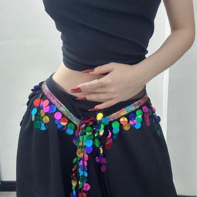 Fashion Sequins Tassels Waist Chain For Women Girls Belly Dancing Jazz Dance Hip Hop Belt Waist Accessories