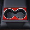 Red Carbon Fiber Water Cup Holder Frame Cover Trim For Tesla Model 3 -24