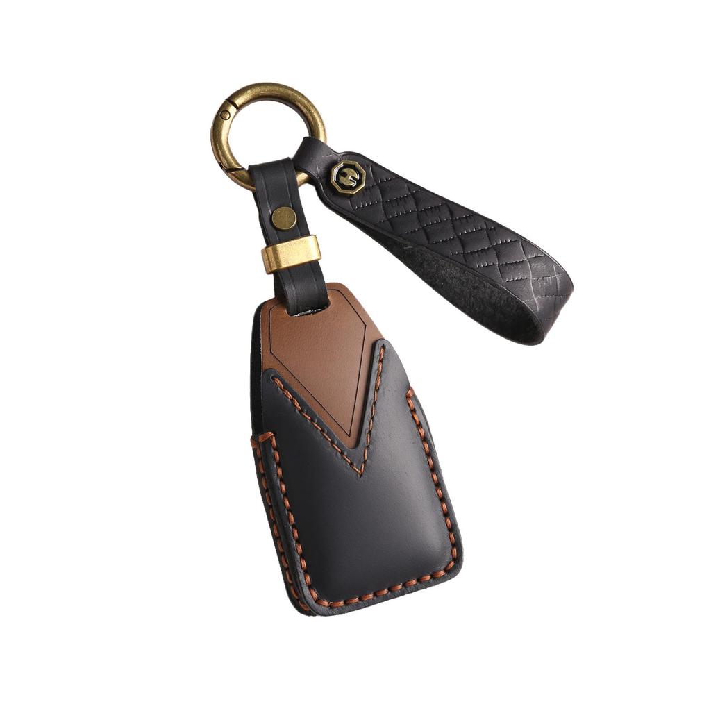 Premium-Schlüsselhülle aus echtem Leder für Hongqi HS5, H9, EQM5, HS7 – Retro, kreatives, handgefertigtes Design