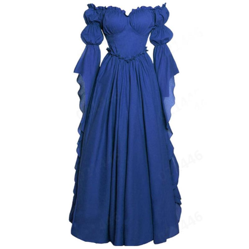 Medieval Court Women's Retro Long Dress for Stage Performance