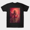 Men Black Print T-shirt Michonne No-Cut Heat Transfer Print Cotton Tshirt