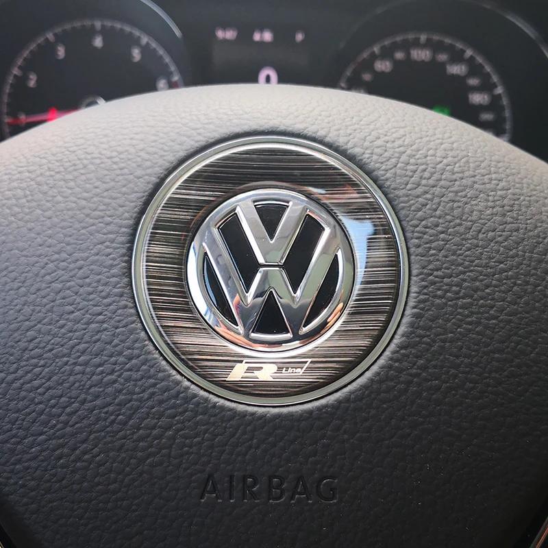 Für VOLKSWAGEN VW Auto Lenkrad Auto Emblem Aufkleber Zubehör Für Volkswagen VW R-line GTI R Polo Golf Touareg Passat Mag