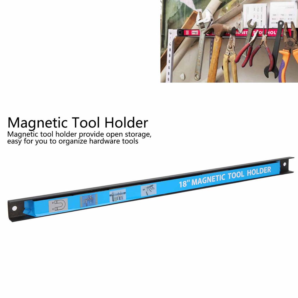 18in Magnetic Tool Holder Powerful Magnet Strip Grip Rack Hardware Storage Accessories